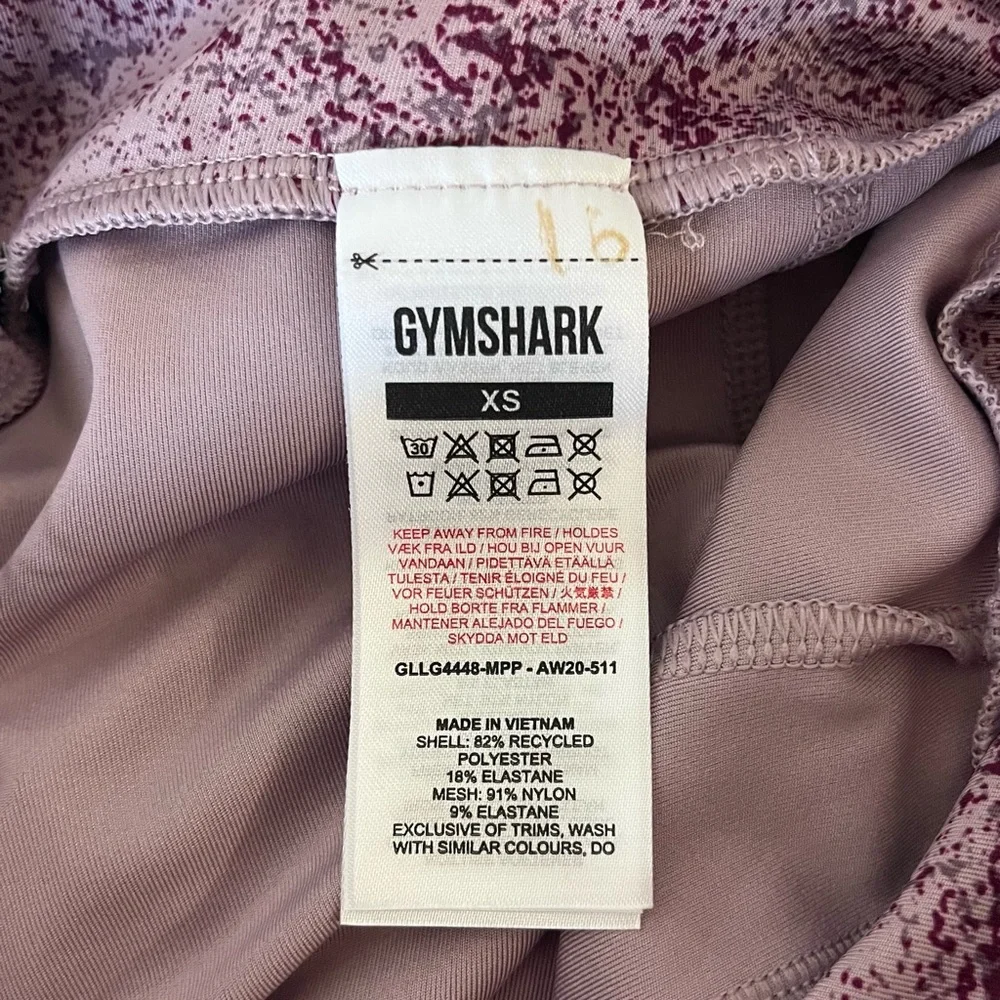 NWT Gymshark Chalk Leggings size XS in Mallow Purple - Adjustable Waist